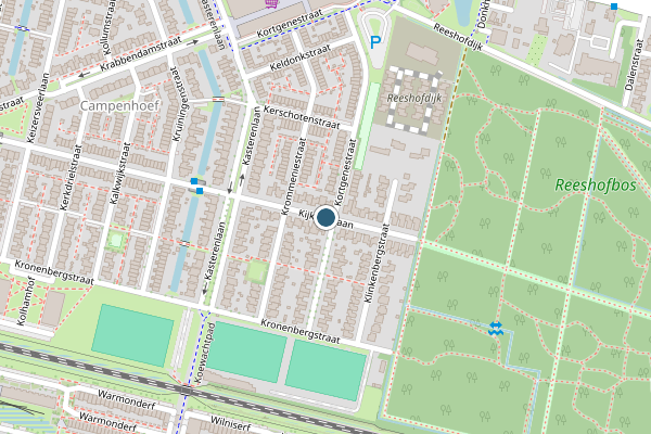 Politie-melding op Kijkduinlaan, Tilburg op 11 juni, kaart-overzicht