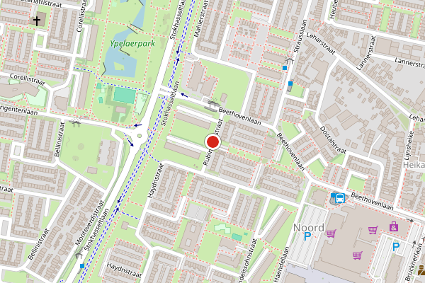Brandweer-melding op Rubinsteinstraat, Tilburg op 12 juni, kaart-overzicht