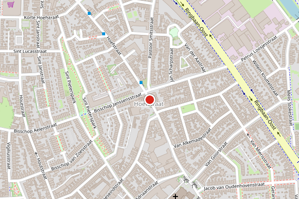 Brandweer-melding op Hoefstraat, Tilburg op 13 juni, kaart-overzicht