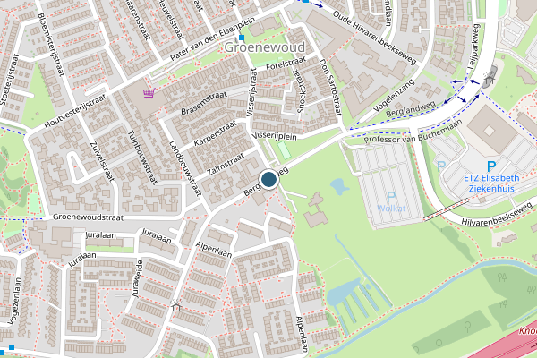 Politie-melding op Berglandweg, Tilburg op 14 juni, kaart-overzicht