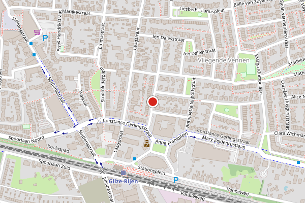 Brandweer-melding op Anna Marie van Schurmanstraat, Rijen op 14 juni, kaart-overzicht