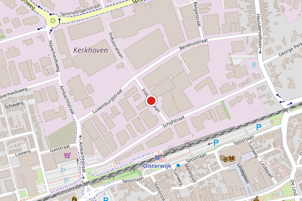 Brandweer-melding op Industrielaan, Oisterwijk op 14 juni, kaart-overzicht