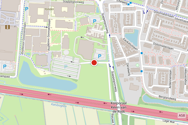 Brandweer-melding op Stappegoorweg, Tilburg op 20 juni, kaart-overzicht