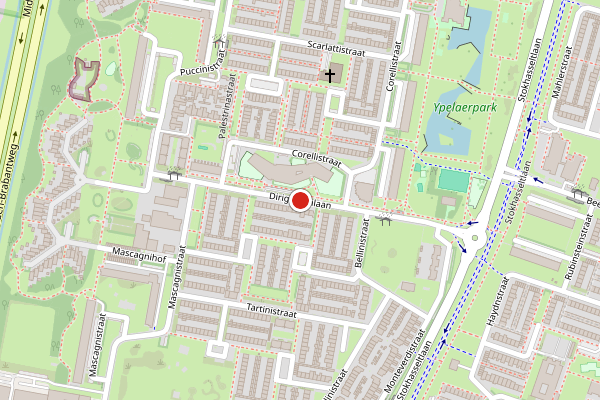 Brandweer-melding op Dirigentenlaan, Tilburg op 21 juni, kaart-overzicht