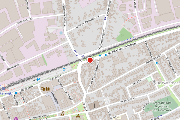 Brandweer-melding op Nicolaas van Eschstraat, Oisterwijk op 20 juni, kaart-overzicht