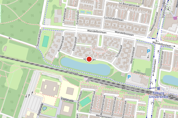 Brandweer-melding op Vijverlaan, Tilburg op 21 juni, kaart-overzicht
