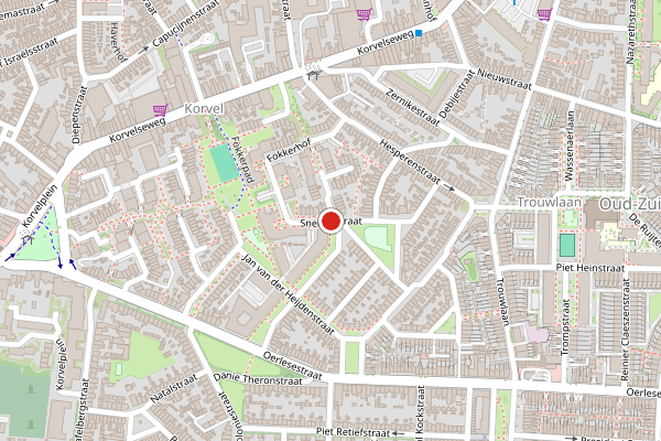Brandweer-melding op Snelliusstraat, Tilburg op 22 juni, kaart-overzicht