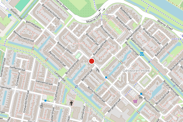 Brandweer-melding op Batenburglaan, Tilburg op 22 juni, kaart-overzicht