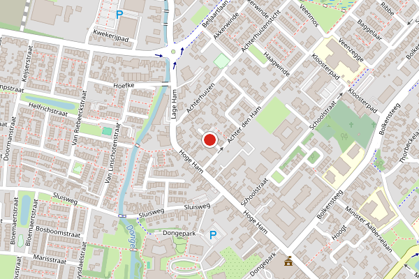 Brandweer-melding op Hoge Ham, Dongen op 22 juni, kaart-overzicht
