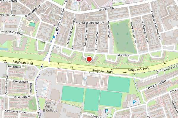 Brandweer-melding op Edisonlaan, Tilburg op 23 juni, kaart-overzicht