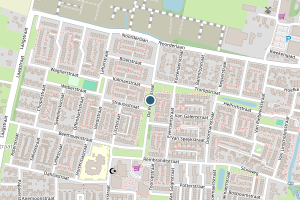 Politie-melding op de Ruyterstraat, Dongen op 25 juni, kaart-overzicht
