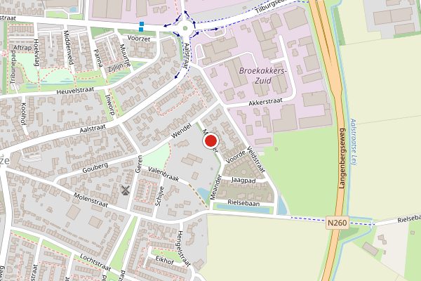 Brandweer-melding op Meander, Gilze op 25 juni, kaart-overzicht