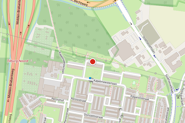 Brandweer-melding op Kapelmeesterlaan, Tilburg op 25 juni, kaart-overzicht