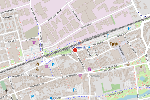 Brandweer-melding op Stationsplein, Oisterwijk op 26 juni, kaart-overzicht