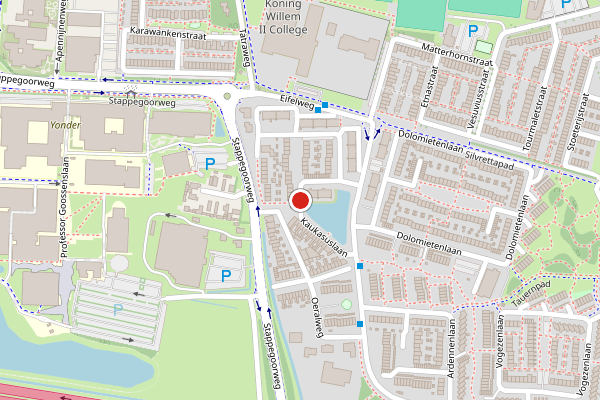 Brandweer-melding op Kaukasuslaan, Tilburg op 26 juni, kaart-overzicht