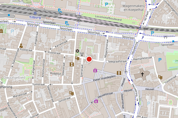Brandweer-melding op Telegraafstraat, Tilburg op 27 juni, kaart-overzicht